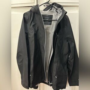 L.L. Bean Black Hooded Rain Jacket